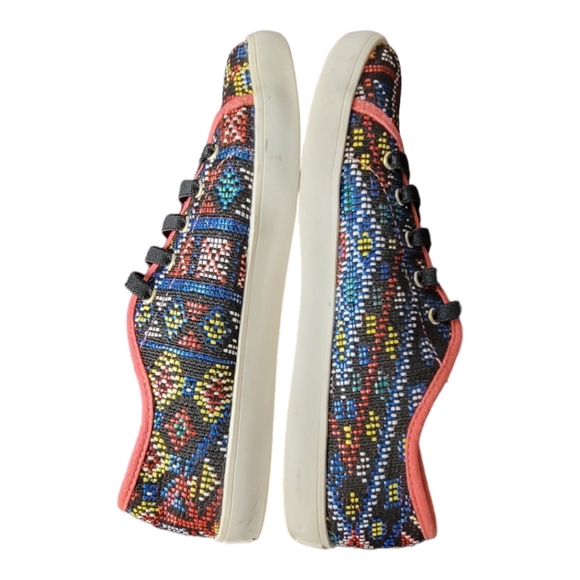 SAM EDELMAN Girl's Naomi BOHO Colorful Woven‎ Slip On Sneakers - Picture 3 of 8